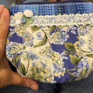 Floral Blue and White Women's Accessory Pouch